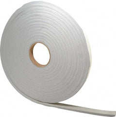 Made in USA - 3/8" Thick x 3/4" Wide x 30' Long Gray Closed Cell PVC Foam Rubber Roll - Stock Length, Adhesive Back, 8 Lb/Cu Ft Density, -20°F to 130°F - Americas Industrial Supply