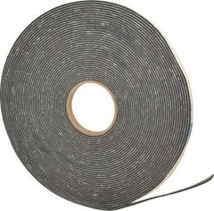 Made in USA - 1/8" Thick x 1/2" Wide x 75' Long Black Closed Cell PVC Foam Rubber Roll - Stock Length, Adhesive Back, 13 Lb/Cu Ft Density, -20°F to 130°F - Americas Industrial Supply