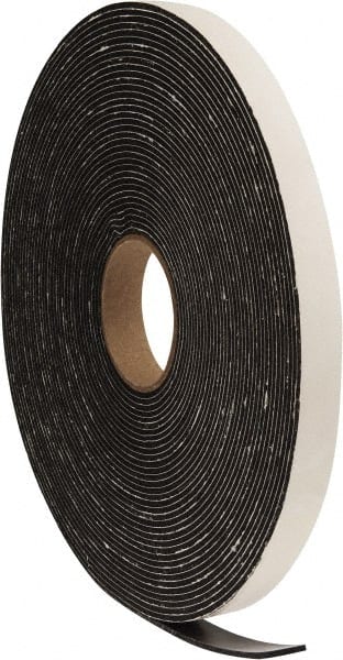 Made in USA - 75' x 3/4" x 1/8" Black PVC Foam Roll - Americas Industrial Supply
