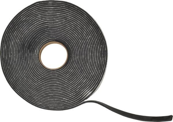 Made in USA - 3/16" Thick x 1/2" Wide x 45' Long Black Closed Cell PVC Foam Rubber Roll - Stock Length, Adhesive Back, 13 Lb/Cu Ft Density, -20°F to 130°F - Americas Industrial Supply