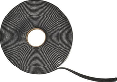 Made in USA - 3/16" Thick x 1/2" Wide x 45' Long Black Closed Cell PVC Foam Rubber Roll - Stock Length, Adhesive Back, 13 Lb/Cu Ft Density, -20°F to 130°F - Americas Industrial Supply