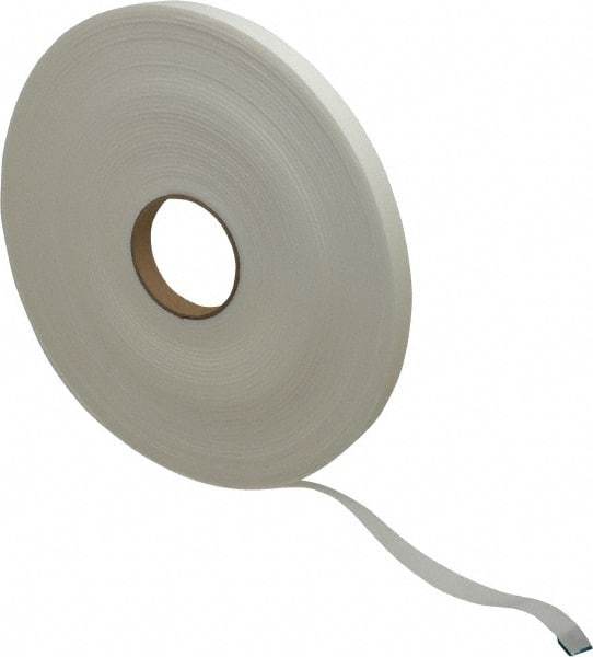 Made in USA - 1/8" Thick x 3/4" Wide x 75' Long White Closed Cell Polyethylene Foam Rubber Roll - Stock Length, Adhesive Back, 2 Lb/Cu Ft Density, -20°F to 170°F - Americas Industrial Supply