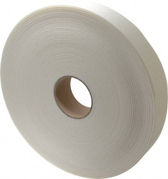 Made in USA - 1/8" Thick x 2" Wide x 75' Long White Closed Cell Polyethylene Foam Rubber Roll - Stock Length, Adhesive Back, 2 Lb/Cu Ft Density, -20°F to 170°F - Americas Industrial Supply