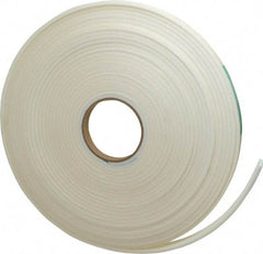 Made in USA - 3/16" Thick x 5/8" Wide x 50' Long White Closed Cell Polyethylene Foam Rubber Roll - Stock Length, Adhesive Back, 2 Lb/Cu Ft Density, -20°F to 170°F - Americas Industrial Supply
