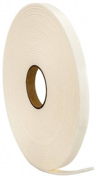 Made in USA - 3/16" Thick x 3/4" Wide x 50' Long White Closed Cell Polyethylene Foam Rubber Roll - Stock Length, Adhesive Back, 2 Lb/Cu Ft Density, -20°F to 170°F - Americas Industrial Supply