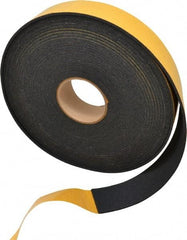 Made in USA - 5/32" Thick x 2" Wide x 50' Long Black Open Cell Natural Foam Rubber Roll - Stock Length, Adhesive Back, 24 to 30 Lb/Cu Ft Density, -20°F to 160°F - Americas Industrial Supply