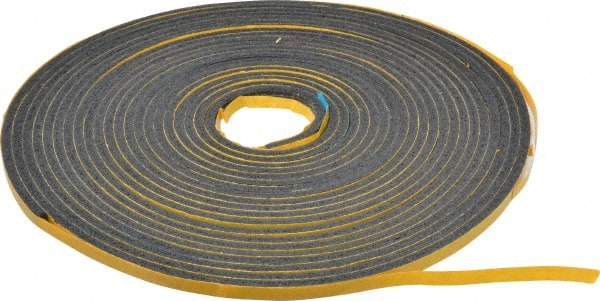 Made in USA - 50' x 3/8" x 1/4" Black Natural Foam Roll - Americas Industrial Supply