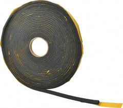 Made in USA - 1/4" Thick x 5/8" Wide x 50' Long Black Open Cell Natural Foam Rubber Roll - Stock Length, Adhesive Back, 24 to 30 Lb/Cu Ft Density, -20°F to 160°F - Americas Industrial Supply