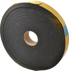 Made in USA - 50' x 2" x 1/4" Black Natural Foam Roll - Americas Industrial Supply