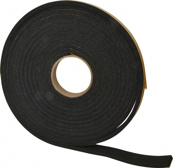Made in USA - 25' x 1" x 5/16" Black Natural Foam Roll - Americas Industrial Supply
