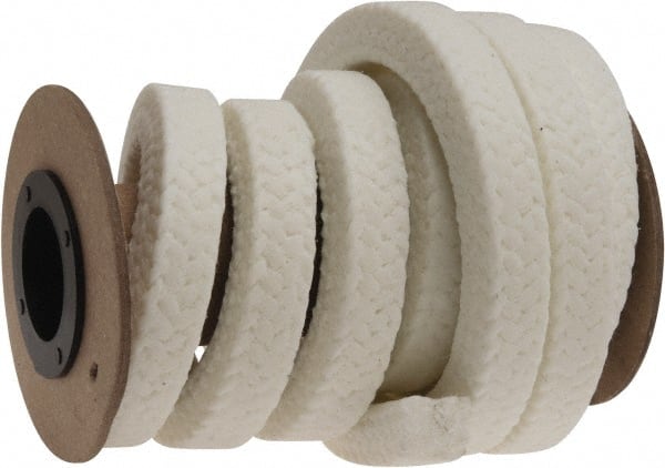 Made in USA - 1/2" x 6.9' Spool Length, PTFE/Synthetic Fiber Compression Packing - Americas Industrial Supply