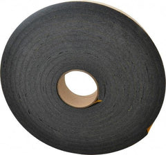 Made in USA - 7/16" Thick x 2" Wide x 25' Long Black Open Cell Natural Foam Rubber Roll - Stock Length, Adhesive Back, 24 to 30 Lb/Cu Ft Density, -20°F to 160°F - Americas Industrial Supply