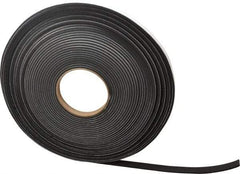 Made in USA - 1/8" Thick x 1/2" Wide x 50' Long Black Closed Cell Neoprene-Blend Spring Rubber Roll - Stock Length, Adhesive Back, 8 to 11 Lb/Cu Ft Density, -40°F to 158°F - Americas Industrial Supply