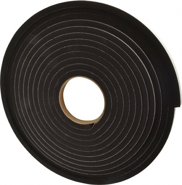 Made in USA - 25' x 1/2" x 3/8" Black Neoprene-Blend Spring Roll - Americas Industrial Supply