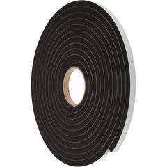 Roll: Closed Cell, Neoprene-Blend Spring Rubber, 1/2″ Wide, Black Adhesive Backing