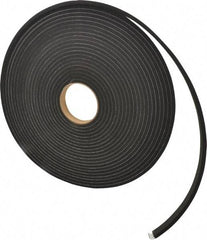 Made in USA - 1/4" Thick x 3/4" Wide x 50' Long Black Closed Cell Neoprene-Blend Spring Rubber Roll - Stock Length, Adhesive Back, 8 to 11 Lb/Cu Ft Density, -40°F to 158°F - Americas Industrial Supply