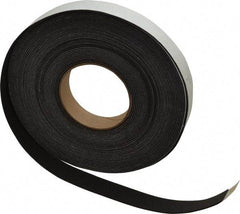 Made in USA - 1/16" Thick x 1" Wide x 50' Long Black Closed Cell Neoprene-Blend Spring Rubber Roll - Stock Length, Adhesive Back, 8 to 11 Lb/Cu Ft Density, -40°F to 158°F - Americas Industrial Supply
