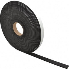 Made in USA - 3/16" Thick x 1" Wide x 50' Long Black Closed Cell Neoprene-Blend Spring Rubber Roll - Stock Length, Adhesive Back, 8 to 11 Lb/Cu Ft Density, -40°F to 158°F - Americas Industrial Supply