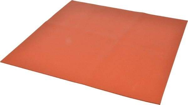 Made in USA - 12" Long, 12" Wide, Silicone Foam Rubber Foam Sheet - Orange-Red, -103 to 450°F, Plain Backing, Stock Length - Americas Industrial Supply