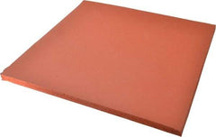 Made in USA - 12" Long, 12" Wide, Silicone Foam Rubber Foam Sheet - Orange-Red, -103 to 450°F, Plain Backing, Stock Length - Americas Industrial Supply