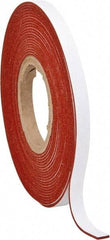 Made in USA - 1/16" Thick x 1/2" Wide x 30' Long Tan-Orange Closed Cell Silicone Foam Rubber Roll - Stock Length, Adhesive Back, 33 Lb/Cu Ft Density, -100°F to 500°F - Americas Industrial Supply