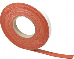 Made in USA - 1/16" Thick x 3/4" Wide x 30' Long Tan-Orange Closed Cell Silicone Foam Rubber Roll - Stock Length, Adhesive Back, 33 Lb/Cu Ft Density, -100°F to 500°F - Americas Industrial Supply