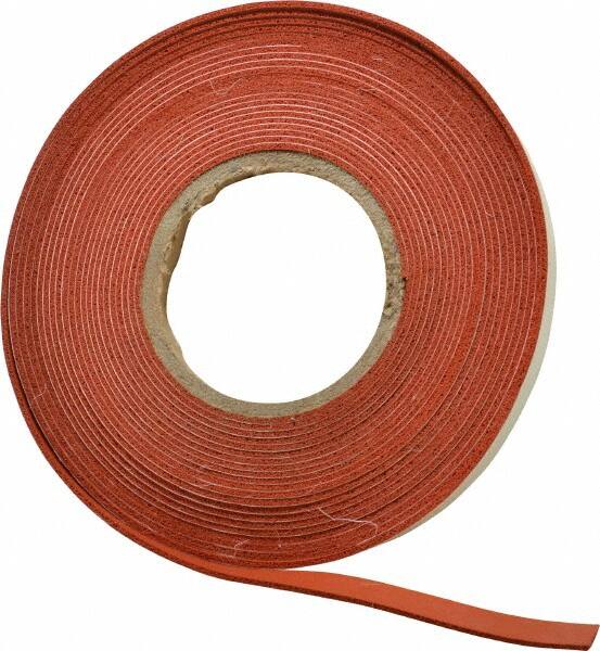 Made in USA - 30' x 1/2" x 3/32" Tan-Orange Silicone Foam Roll - Americas Industrial Supply