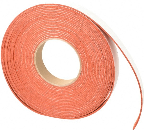 Made in USA - 30' x 1" x 3/32" Tan-Orange Silicone Foam Roll - Americas Industrial Supply