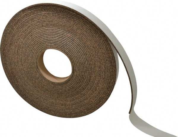 Made in USA - 1" Wide x 1/8" Thick, Adhesive Backed Gasketing Roll - Americas Industrial Supply