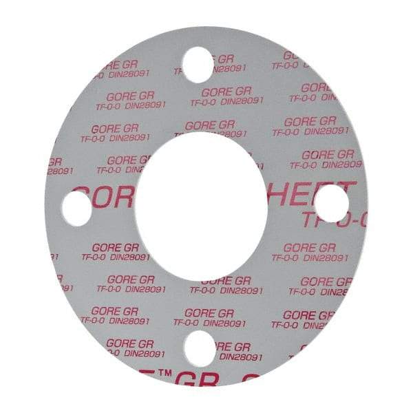 Made in USA - 2-1/2" Pipe, Flange Gasket - Gore-Tex GR, White, 1/16" Thick - Americas Industrial Supply