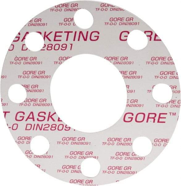 Made in USA - 3" Pipe, Flange Gasket - Gore-Tex GR, White, 1/16" Thick - Americas Industrial Supply