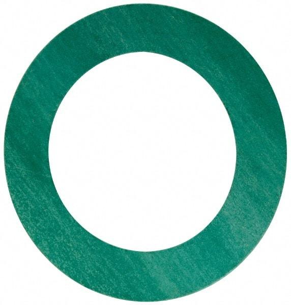 Made in USA - 4" Pipe, 4-1/2" ID x 6-7/8" OD Flange Gasket - Fiberglass/Aramid Fiber, Green/White, 1/8" Thick - Americas Industrial Supply