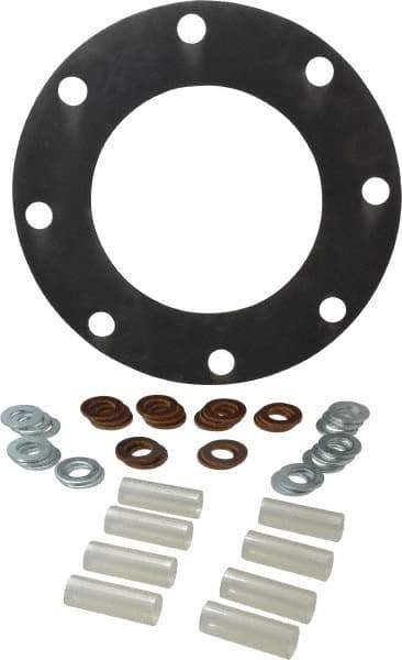 Made in USA - 8" Pipe, 8" ID x 13-1/2" OD Flange Gasket - Neoprene Rubber, 1/8" Thick - Americas Industrial Supply