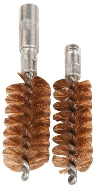 Made in USA - 2 Piece Flexible/Rigid Packing Tool Brush Tip Set - 1/4-20, 1/4-28, 5/16-18 Thread, For 11" & 14-1/2" Flexible or 10" & 14" Rigid Shaft Packing Tools - Americas Industrial Supply