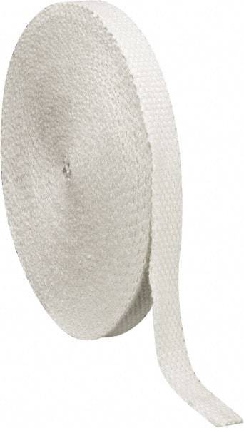 Made in USA - 1/8" Thick x 1" Wide, Fiberglass Gasket Tape - 100' Long, White - Americas Industrial Supply