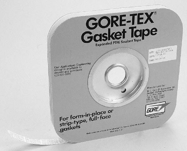 Made in USA - 0.04" Thick x 3/4" Wide, Gore-Tex Gasket Tape - 50' Long, White - Americas Industrial Supply