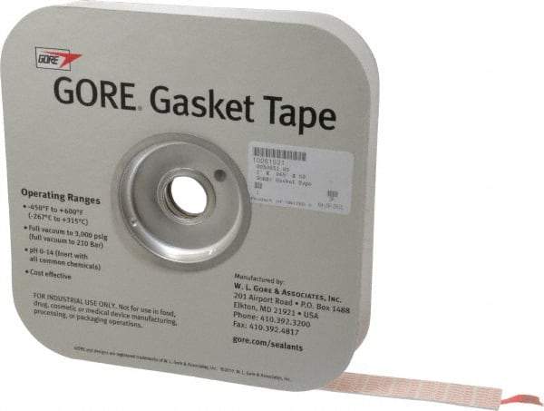 Made in USA - 0.065" Thick x 1" Wide, Gore-Tex Gasket Tape - 50' Long, White - Americas Industrial Supply