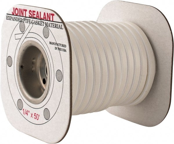 Made in USA - 50' Long x 1/4" Wide Economy PTFE Joint Sealant - Americas Industrial Supply