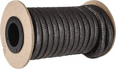 Made in USA - 1/4" x 19' Spool Length, Graphite Yarn Compression Packing - 3,500 Max psi, -450 to 6000° F, Dark Gray - Americas Industrial Supply