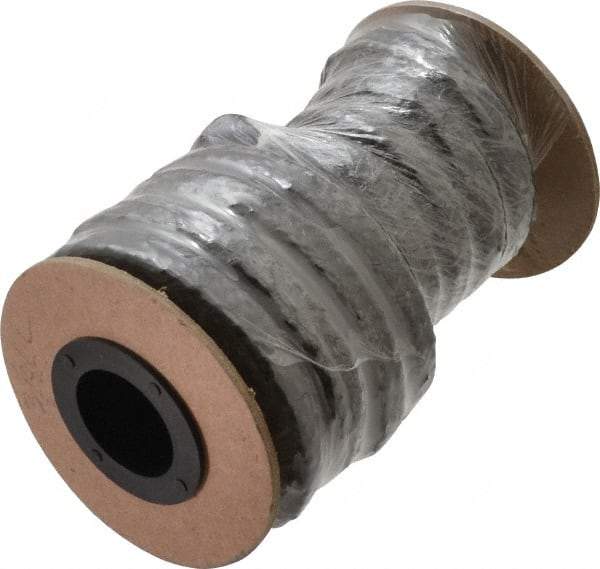 Made in USA - 3/8" x 9' Spool Length, Graphite Yarn Compression Packing - 3,500 Max psi, -450 to 6000° F, Dark Gray - Americas Industrial Supply