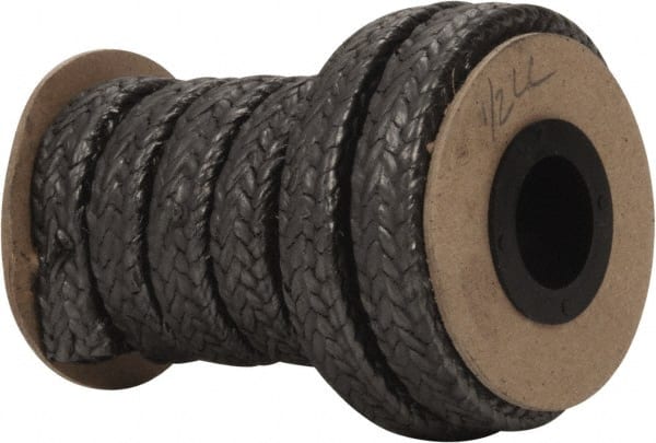 Made in USA - 1/2" x 5.2' Spool Length, Graphite Yarn Compression Packing - Americas Industrial Supply