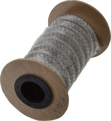 Made in USA - 7/16" x 3.9' Spool Length, 100% GFO Fiber Compression Packing - 1,900 Max psi, -400 to 550° F, Dark Gray - Americas Industrial Supply
