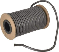 Made in USA - 3/16" x 33' Spool Length, 100% GFO Fiber Compression Packing - 1,900 Max psi, -400 to 550° F, Dark Gray - Americas Industrial Supply