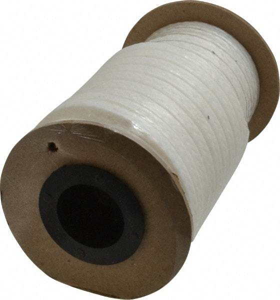 Made in USA - 1/4" x 20' Spool Length, PTFE/Soft Filament Compression Packing - 1,000 Max psi, -450 to 500° F, White - Americas Industrial Supply