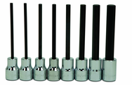 7 Piece - 4; 5; 6; 7; 8; 9; 10mm - 3/8" Drive - Hex Long Bit Metric Socket Set - Americas Industrial Supply