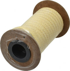 Made in USA - 1/4" x 19' Spool Length, PTFE/Aramid Composite Compression Packing - Americas Industrial Supply