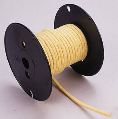 Made in USA - 3/16" x 44' Spool Length, TFE/Aramid Compression Packing - 5,000 Max psi, -100 to 500° F, Yellow - Americas Industrial Supply