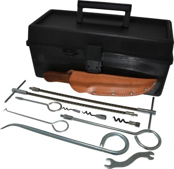 Made in USA - 48 Piece Interchangeable Tip Packing Tool Set - Contains (2) 7-1/2", (2) 11" & (2) 14-1/2" Flexible Shaft Extractors, (2) 6", (2) 10", & (2) 14" Rigid Shaft Extractors, & (3) 10" Rigid Shaft Picks - Americas Industrial Supply