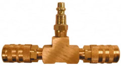 Coilhose Pneumatics - 1/4" Inlet, 1/4" Outlet Manifold - 5" Long x 3/4" Wide x 2-5/8" High, 1 Inlet Port, 2 Outlet Ports - Americas Industrial Supply