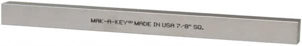 Made in USA - 12" Long x 7/8" High x 7/8" Wide, Zinc-Plated Oversized Key Stock - C1018 Steel - Americas Industrial Supply
